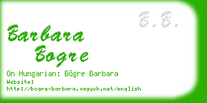 barbara bogre business card