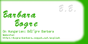 barbara bogre business card